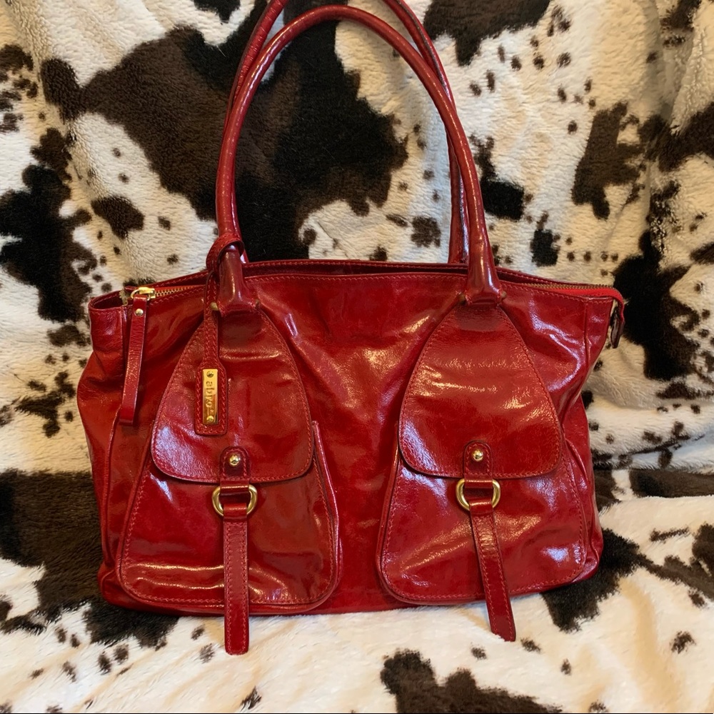 Abro Red Leather Handbag